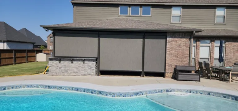 Patio screens Bronze housing Shadow texture Nano 95 Patio screens Bronze housing Shadow texture Nano 95