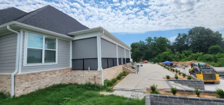 White housing for motorized retractable screens Granite texture Nano 95 Fayetteville Arkansas White housing for motorized retractable screens Granite texture Nano 95 Fayetteville Arkansas