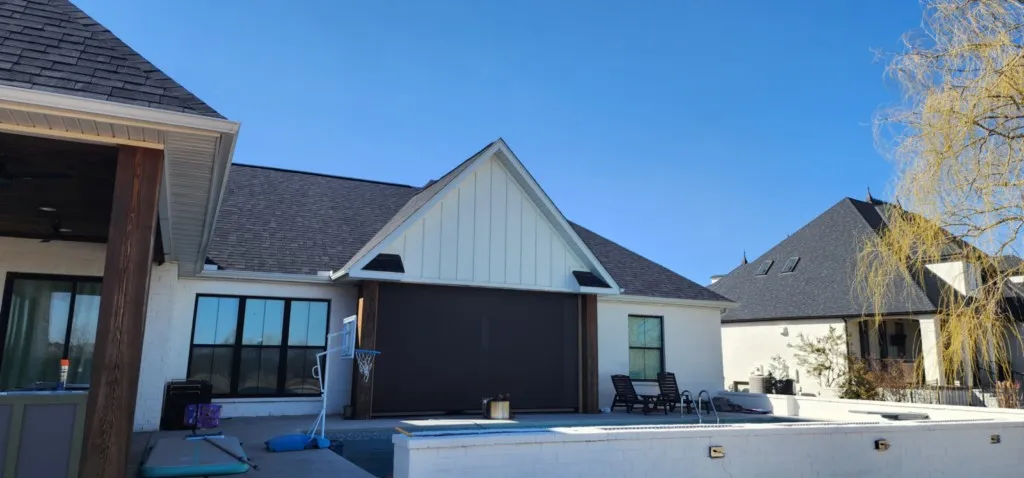 Electric patio screens Bentonville Arkansas installation job